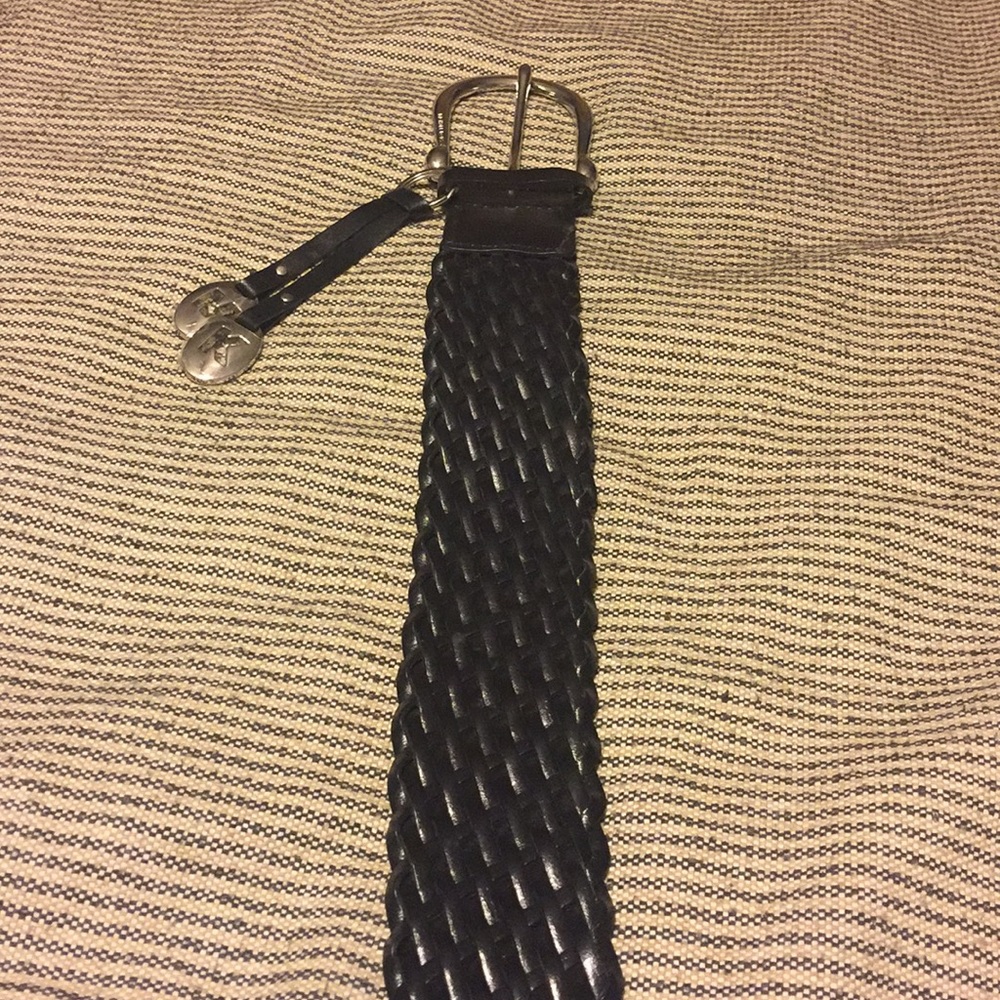 Black Michael Kors Leather Weave Belt